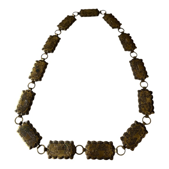 Vintage Egyptian Motif Chain link belt. - Picture 5 of 5